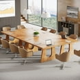 thumbnail image 6 of Tribesigns Large Conference Table, 70.9 Inches Rectangular Office Desk, Rustic Wood Conference Meeting Room Table for 6-8 People, Breakroom, Reception Office Furniture (Brown), 6 of 11