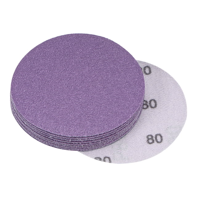 Unique Bargains 10 Pack 3-Inch Purple Sanding Discs 80 Grits Hook & Loop Professional Aluminum Oxide Sandpaper