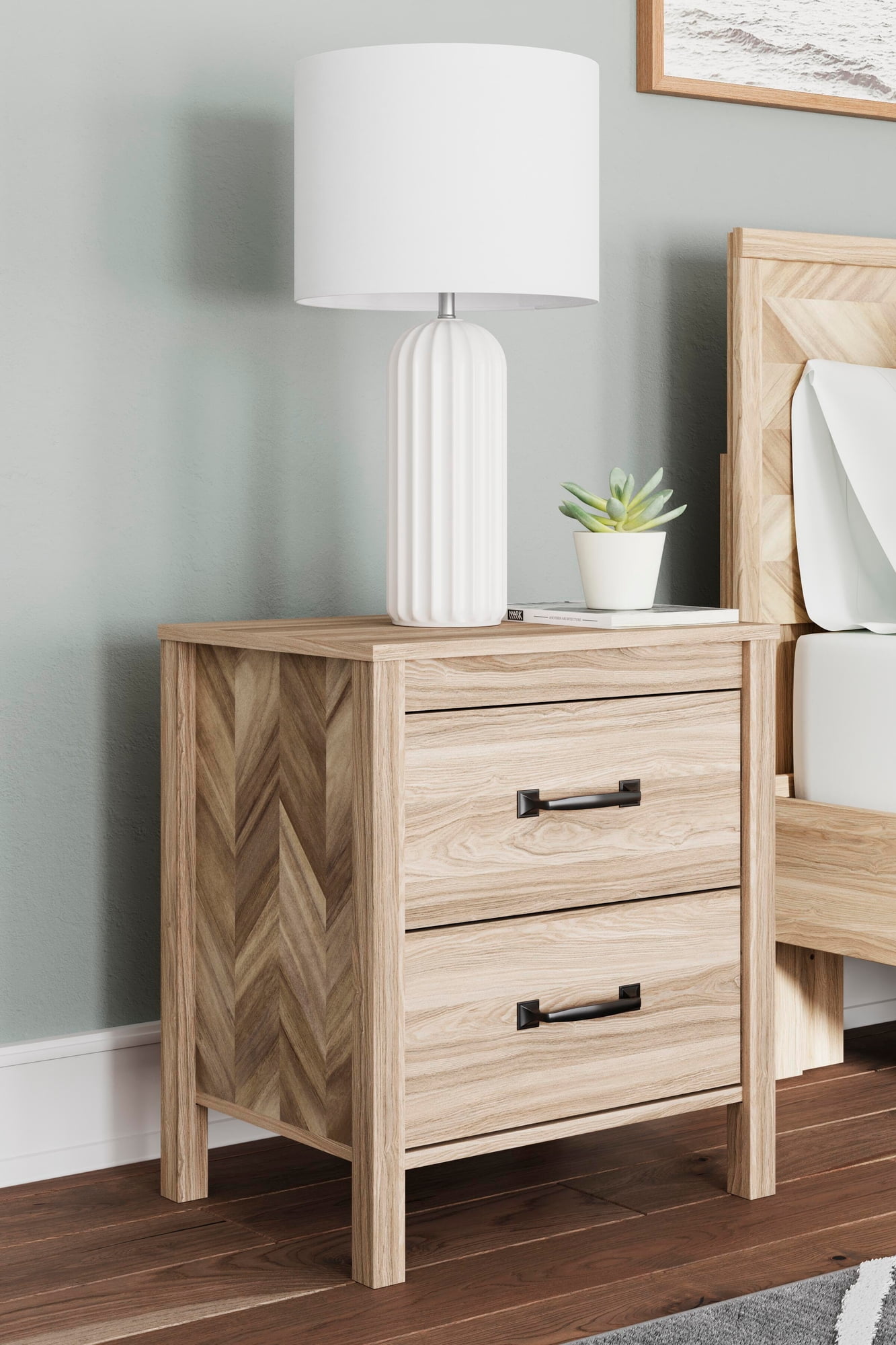 Signature Design by Ashley Battelle 2 Draewr Nightstand, Tan