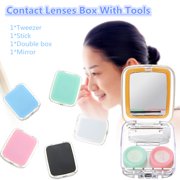 Wrapped Contact Lens Case Travel Kit with Mirror,Tweezer Solution Bottle