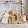 thumbnail image 3 of ROSEKIND Ultra Soft Cozy Faux Fur Throw Blanket, Fuzzy Plush Thick Bubble Blanket| Brown|60x80inch, 3 of 6