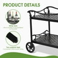 thumbnail image 5 of HOMEFUN Outdoor Cast Aluminium Serving Tea Cart with Wheels & Kitchen Storage Trolley for Garden, Backyard, Poolside, 5 of 7