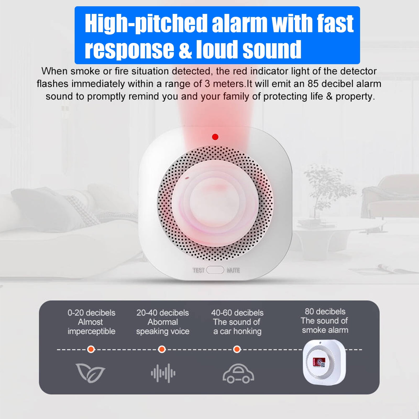 4PCS Smoke Alarm Detector