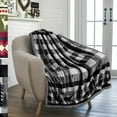 thumbnail image 2 of PAVILIA Winter Cabin Sherpa Blanket Throw | Flannel Fleece Christmas Blanket | Plaid Holiday Blanket Gift | Plush, Soft, Warm, Cozy, Reversible Microfiber Throw 50x60 (Grey), 2 of 7