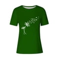 thumbnail image 4 of Tii.MM Hauts d'Été pour Femmes 2025 T-Shirt Graphique à Manches Courtes Col Ras du Cou T-Shirts à Imprimé Pissenlit T-Shirts Mignons Basiques, 4 of 4