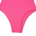 thumbnail image 5 of Women's One Piece Swimsuit Fashion Deep V Neck Adjustable Straps Bathing Suit Low Back Beach Swimwear (S, Pink), 5 of 6
