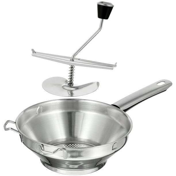 prensa de patatas manual de acero inoxidable para uso doméstico (plateado)