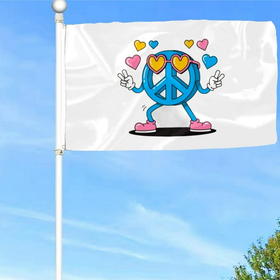 Bayyon Retro Peace Flag Banner with Grommets 3x5Feet Man cave Decor