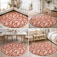 thumbnail image 4 of Round Area Rugs 4Ft, Coastal Lobster Non-Slip Washable Circle Rugs Carpet, Summer Beach Ocean Marinelifes Red Brown Indoor Outdoor Rug Floor Mats Throw Runner for Bedroom Living Room Bathroom, 4 of 8