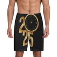 thumbnail image 1 of Balery 2025 Happy New Year Pantalones cortos de pijama de punto de algodón para hombre con cinturilla y bolsillos-Large, 1 of 6