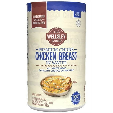 Wellsley Farms Premium Chunk Chicken Breast in Water  4 ct.