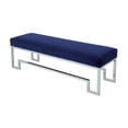 thumbnail image 3 of Maklaine 18" Stainless Steel Bench in Silver & Navy Velvet Finish, 3 of 3