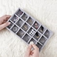 thumbnail image 4 of Caja de terciopelo para almacenamiento de joyas, organizador de maquillaje, anillo, pendientes, collar, caja de acabado de joyería, organizador de maquillaje, 4 of 4