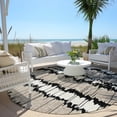 thumbnail image 6 of Addison Rugs Chantille Indoor/Outdoor Transitional Stripes Black Washable Round Rug, 8' x 8', 6 of 6