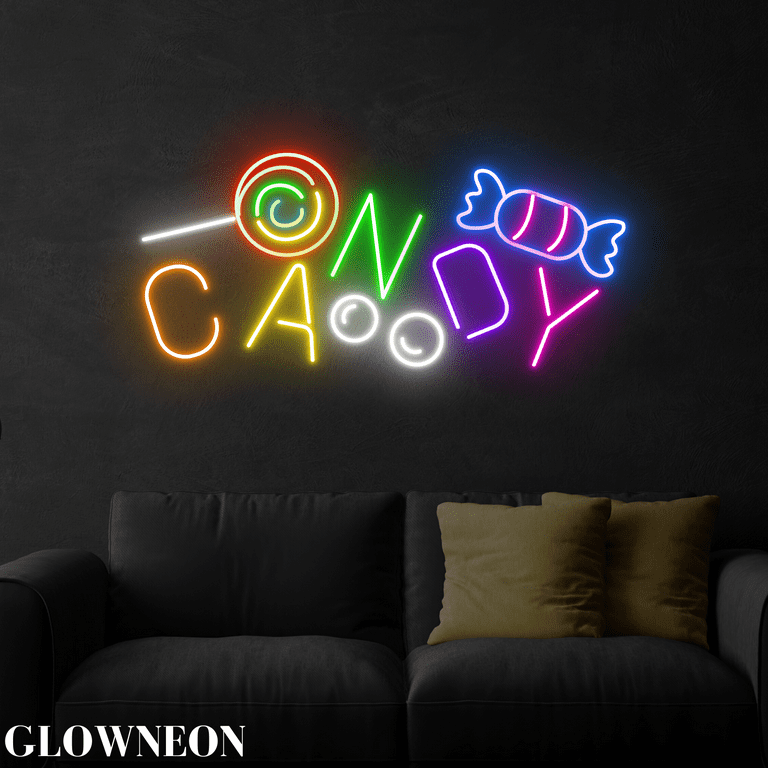 Glownneon Candy Colorful Neon Sign, Candy Shop Led Light Art, Wall