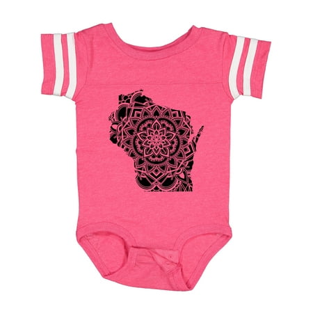 

Inktastic Wisconsin Silhouette Mandala Gift Baby Boy or Baby Girl Bodysuit