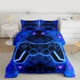 thumbnail image 2 of Castle Fairy Boys Blue Video Game Twin Comforter Sets,Geometric Honeycomb Bedding Set, 2 of 8