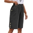thumbnail image 1 of Pantalones informales de mujer con corte recto y holgado - Pantalones de verano con bolsillos con botón - S-XXXL, 1 of 5