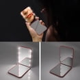 thumbnail image 5 of Small Mirror with Lights,LED Compact Makeup Mirror,1x/3x Mini Travel Mirror with Magnification,Portable for Purse,Pocket,Gifts for Girls,Wine Red, 5 of 7