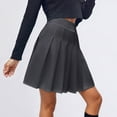 thumbnail image 5 of Skirt Casual Stretch Waist Pleated Skirt Pockets A Line Mini Skirt For Summer Daily Wear Comfortable Flowy Feminine Outfit Grey L, 5 of 9