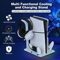 thumbnail image 2 of For PS5 Slim Stand with Cooling Station and Controller Charging Station, Host Multifunctional Heat Dissipation Base, Game Controller Charging and Disc Storage Rack, 2 of 7