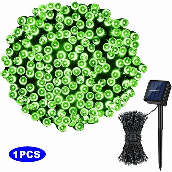 Janrevotw 1 Pack Solar String Lights 40ft 100 LED 8 Modes Solar Powered Outdoor Lighting Waterproof Christmas Fairy Lights for Xmas Tree Garden Homes Ambiance Wedding Lawn Party Decor (Green)