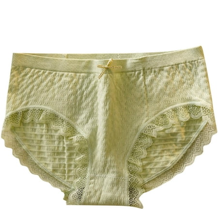 BYOIMUD Women s Lace Seamless Panty Butt Lift Cheeky Underwear Cotton Brief Underwear Cute Clothes Fashion Gift for Women 2023 Green S
