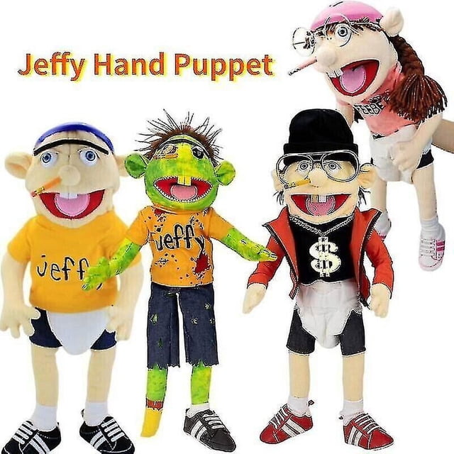 60cm Jeffy And Feebee Hand Puppet Large Soft Doll Plush Toys Puppet Kids Gift-QIUPING