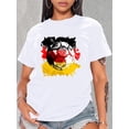 thumbnail image 1 of Women's Casual Fashion T-Shirt with Soccer Print - Breathable Polyester, Crew Neck, Short Sleeve - Perfect for Spring/Summer/Fall, 1 of 7