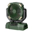 thumbnail image 2 of Ventilador portátil para exteriores, ventilador para tienda de campaña, ventilador de viaje de 10000 con gancho colgante, ventilador de escritorio verde, 2 of 8