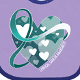 thumbnail image 4 of Inktastic Cervical Cancer Awareness Teal and White Ribbon Around Heart Boys or Girls Baby Bib, 4 of 4