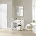 thumbnail image 4 of Gavino 36" Wood Vanity in White with Grain White Composite Stone Top and Mirror, 4 of 12