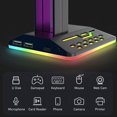 thumbnail image 3 of ZOUSSIQI RGB Headphone Stand,Headset Holder with 2 USB Ports,Multifunction Gaming Headset Holder, Gaming Accessory and Gift for Desktop Table Game Earphone for Desk CA919-51161, 3 of 9
