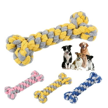 Walbest Dogs Molar Bone Chewing Toy Hand Woven Teeth Cleaning Cotton Rope for Small Dogs Puppy