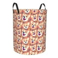 thumbnail image 2 of Balery Corgi Head with Floal Round Laundry Basket with Handles Waterproof Freestanding Laundry Hamper for Clothes Toys in the Dorm and Family-Medium, 2 of 8