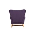 thumbnail image 4 of Rocking Chair Nursery, Upholstered Velvet Glider Chair with High Backrest, Solid Wood Frame Accent Chair for Living Room Bedroom Balcony Home Office (Lavender Purple), 4 of 7