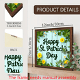 thumbnail image 3 of 2D Flat, 1pc St Patrick's Day Wooden Wall Art Framed Sign - Green Clover Flower Irish Motifs, Farmhouse Style Wood Plaque Suitable for Home Decor, Christmas, New Year Gifts, Kitchen, Bathroom, 3 of 7