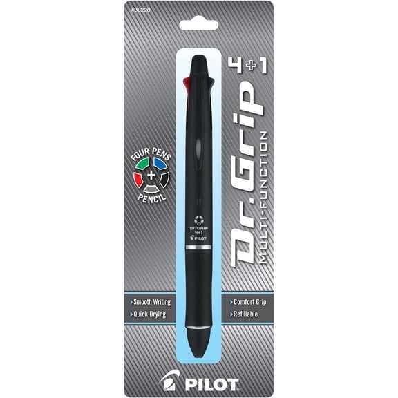 Pilot Dr. Grip Ballpoint Pen & Mechanical Pencil, Medium Point 1.0mm, Comfort Grip, 1 Count