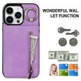 thumbnail image 2 of ELEHOLD For iPhone 11 Pro, Wallet Case with Card Slot Holder,RFID Blocking,Built-in 360°Rotating Ring Kickstand Zipper Retro Purse Shockproof Case Cover, purple, 2 of 8