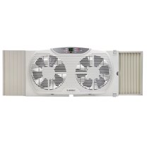 Lasko 13" 3-Speed Electrically Reversible Twin Window Fan with Remote, White, W09550, New