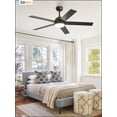 thumbnail image 4 of Zardon 52-inch Modern Ceiling Fan with Light and Remote Control, 6-Speed, 5 Blades, Ideal for Indoor Bedroom,Living Room, Black, 4 of 9