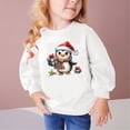 thumbnail image 2 of TFEOQRY Children Girls and Boys Long Sleeve Hoodless Christmas Sweatshirts Penguin Christmas Hat Printing Sweatshirt White, 2 of 4