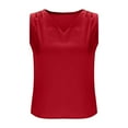 thumbnail image 4 of AherBiu Satin Tank Tops for Women Button Shoulder V Neck Sleeveless Elegant Ladies Cute Camisole Shirts, 4 of 6