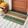 thumbnail image 4 of Retro Green Brown Wood Grain Washable Area Rug 2 x 3 ft Vintage Farmhouse Country Style, Soft Non Slip Rugs Stain Repellent Indoor Felt Carpet for Living Dining Room Bedroom Home Office, 4 of 9