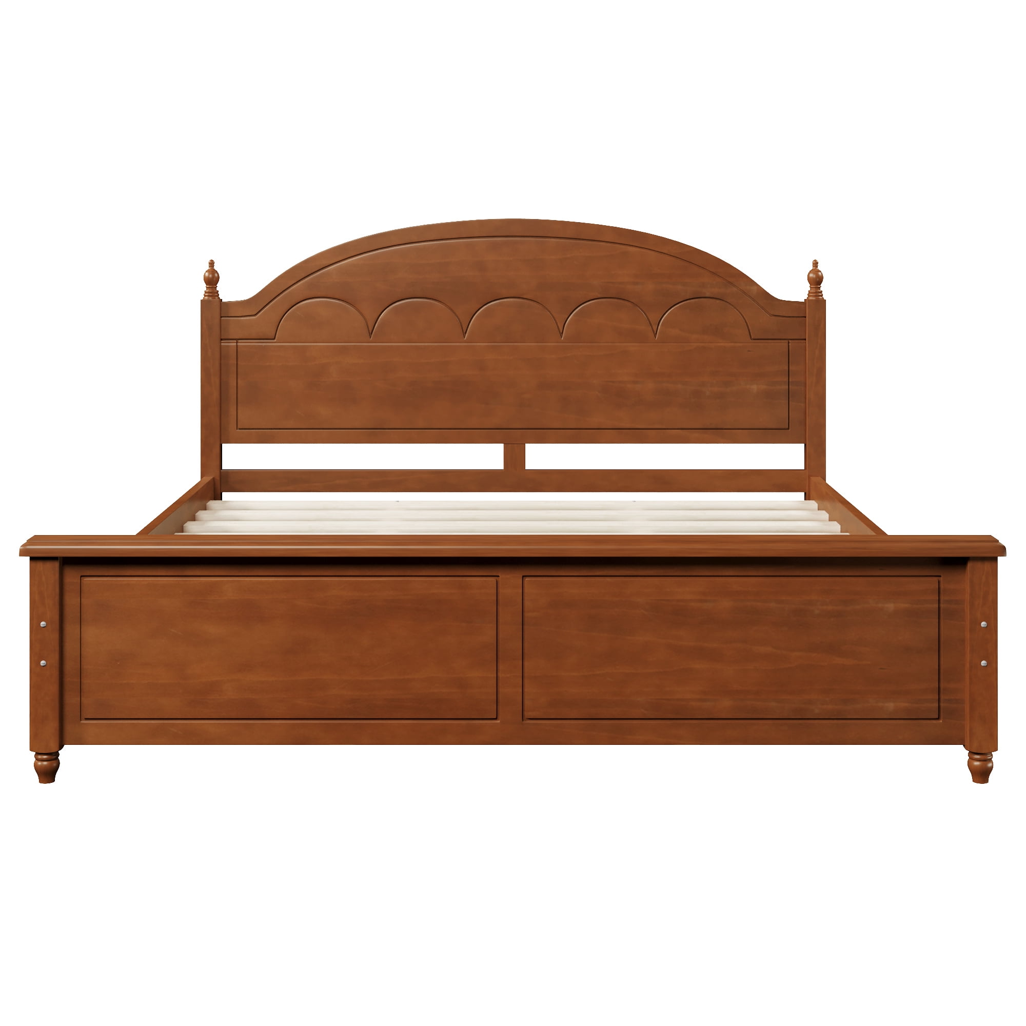 Euroco Wood Queen Size Platform Bed, Oak