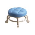 thumbnail image 2 of Asiento de rodillo bajo Reposapiés Sofá giratorio portátil de 360 grados Taburete de té Taburete con ruedas Asiento para dormitorio interior Sala de Azul oscuro Soledad Asiento de ruedas, 2 of 10