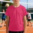 thumbnail image 2 of Kids Unisex Raglan Sleeve Mesh Shirts, Breathable Casual Tops for School & Play, 3-14Y, 2 of 4