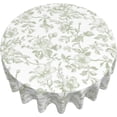 thumbnail image 2 of Sage Green Vintage Floral Round Tablecloth 70 Inch Chinoiserie Flower Table Cloth Spring Summer Holiday Table Covers Polyester Indoor Outdoor Farmhouse Tablecloth for Kitchen Dining Party Picnic, 2 of 6