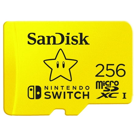 SanDisk 256GB microSD UHS-I Memory Card for Nintendo Switch Super Mario Super Star- 100MB/s Read, 90MB/s Write, Class 10, U3 - SDSQXAO-256G-ANCZN