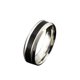 thumbnail image 1 of Banda De Acero Inoxidable Para Hombres Con Anillo De Confort Con Tira Negra Tamaño 10, 1 of 6
